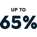 65% a percentage that say 'Up to 65%'