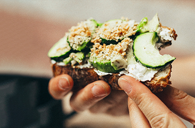 cucumber and cheese on toast