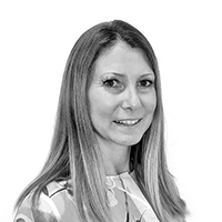 Black and white portrait of myDNA Scientific Director of Nutrigenomics, Carlotta Petti, PhD