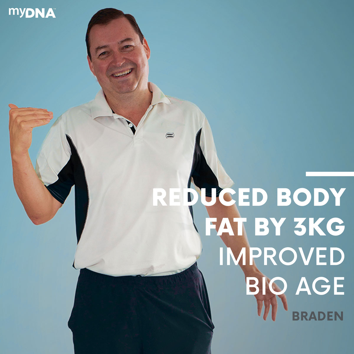 A photo of myDNA 8 Week Challenge Participant Braden