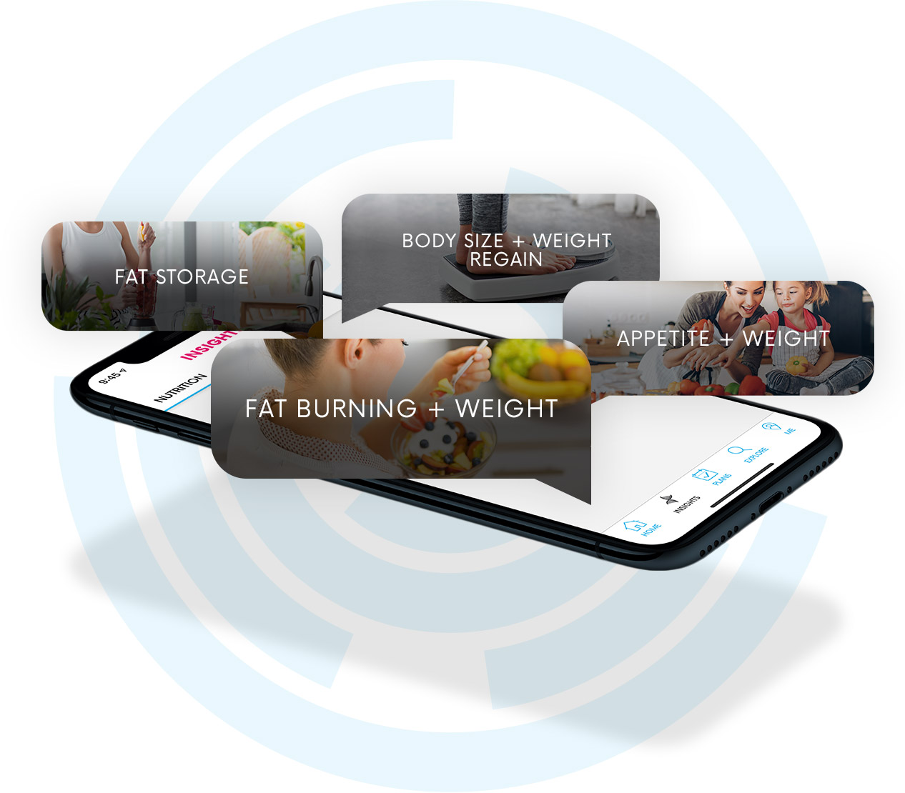 A phone showing nutrition insights from the myDNA app