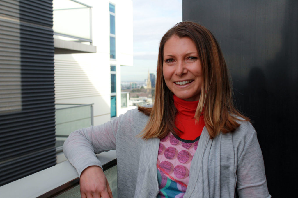 a portrait of Dr Carlotta Petti on a balcony