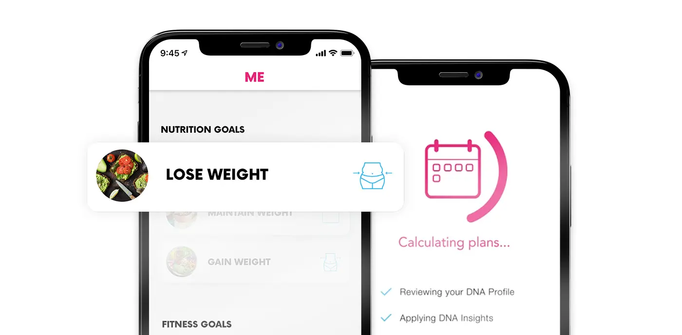 goals-screens-cropped two screens showing goal selection in the myDNA Unlocked app