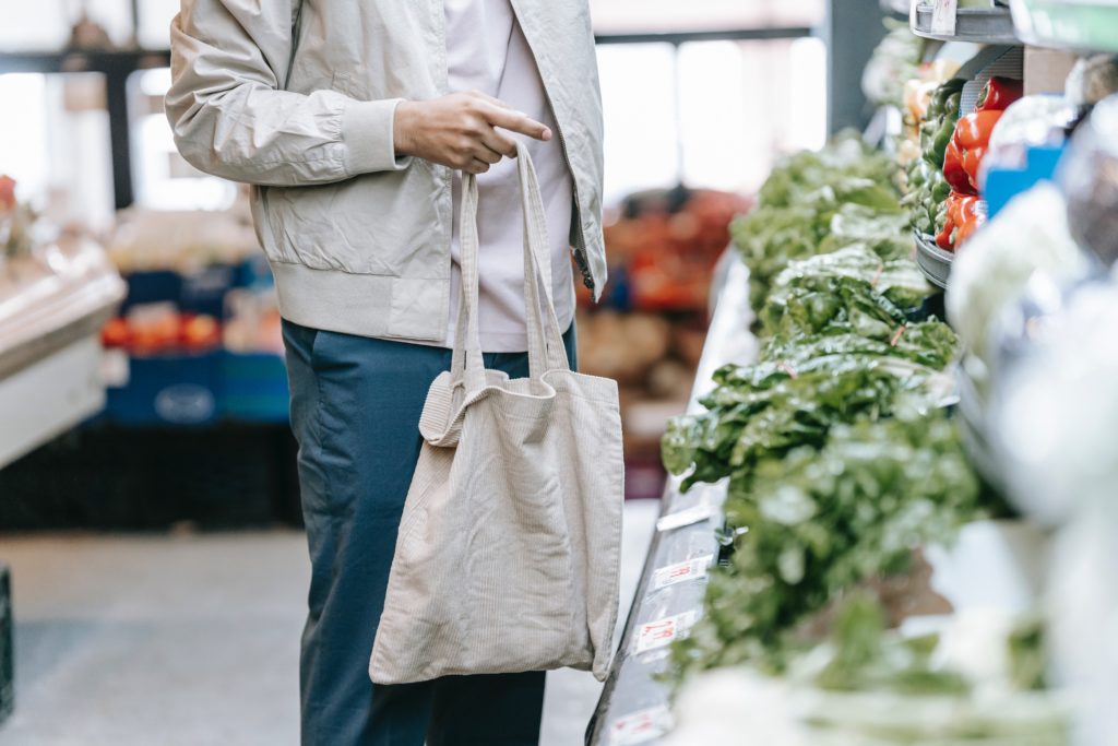 man grocery shopping