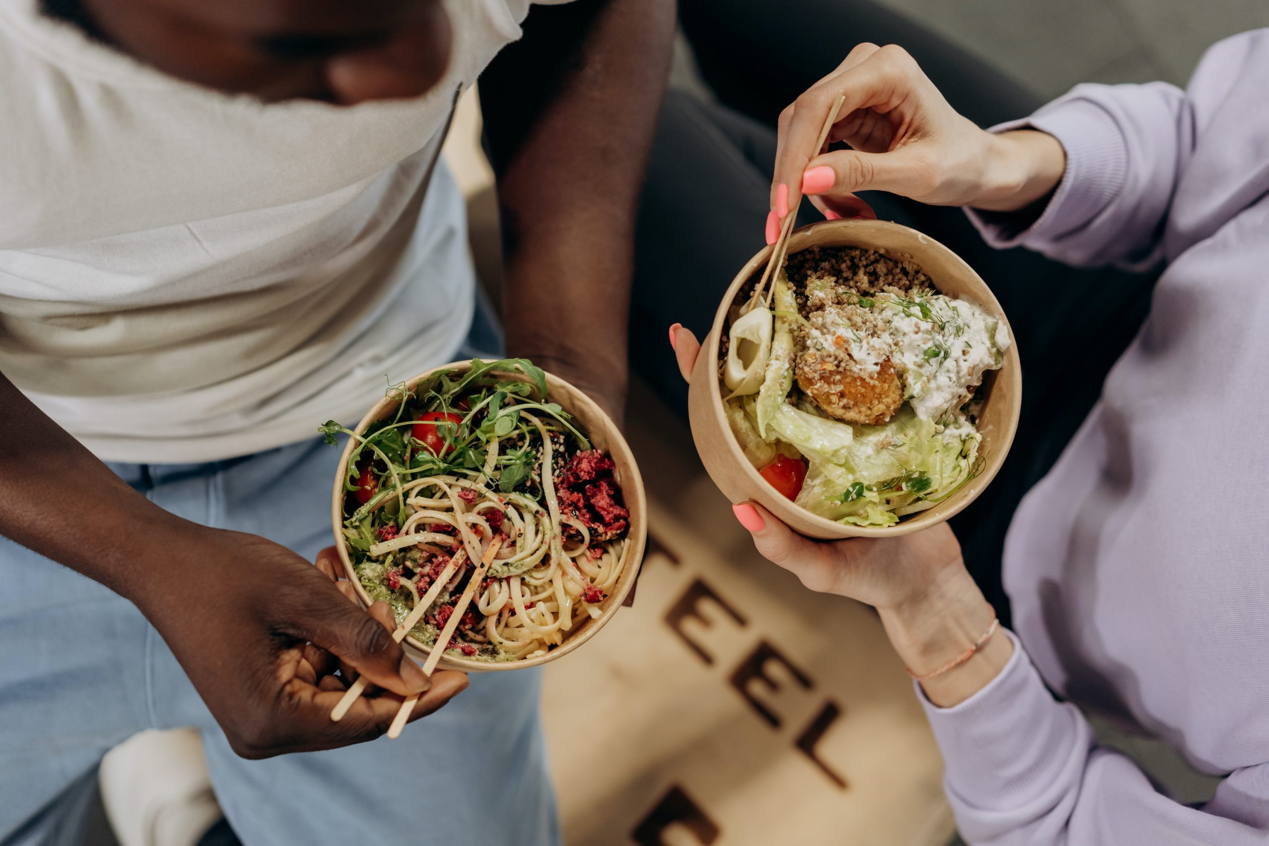 holding healthy meals healthy food